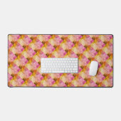 Roze Aquarel Geometrisch Patroon Bureaumat (Keyboard & Muis)