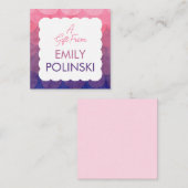 Roze Aquarel Geschulpte Meisjes Cadeau Bijlage Notitiekaartje (Voorkant / Achterkant)