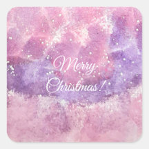 Roze Aquarel Glitter Kerstmis Vierkant
