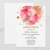 Roze Aquarel Goud DOOPPLECHTIGHEID Kaart (Voorkant / Achterkant)