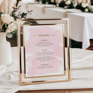 Roze Aquarel Goud Menu Bord Poster