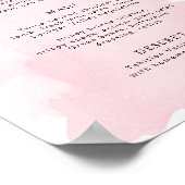 Roze Aquarel Goud Menu Bord Poster (Hoek)