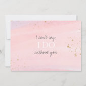 Roze Aquarel Gouden Bruidsmeisje Voorstel Foto Kaart (Achterkant)