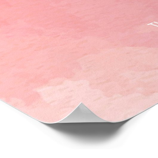 Roze Aquarel Guestbook Teken Poster (Hoek)