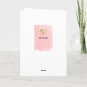 Roze Aquarel Hart Felicitaties Trouwkaart Kaart (Achterkant)