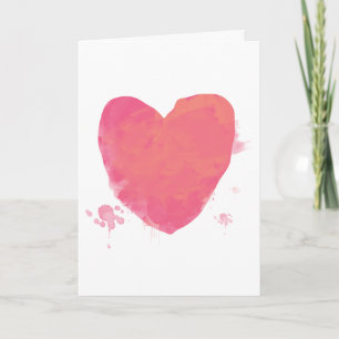 Roze Aquarel Hart Kaart