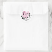 Roze Aquarel Hart Liefde is Zoet Ronde Sticker (Tas)