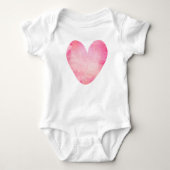 Roze Aquarel Hart Romper (Voorkant)