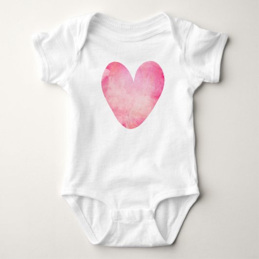 Roze Aquarel Hart Romper (Voorkant)