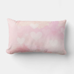 Roze Aquarel Hartjes Achtergrond – Romantische Lie Kussen