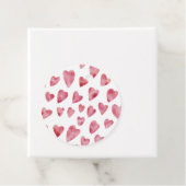 Roze aquarel hartpatroon bedankjes labels (In situ)