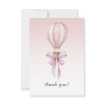 Roze Aquarel Heet Luchtballon Meisje Baby Shower