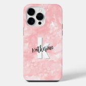 Roze Aquarel Initiaal Monogram iPhone Hoesje (Achterkant)