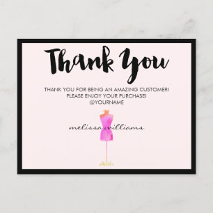 Roze Aquarel Jurk Paspop Poshmark Dank Je Wel Briefkaart