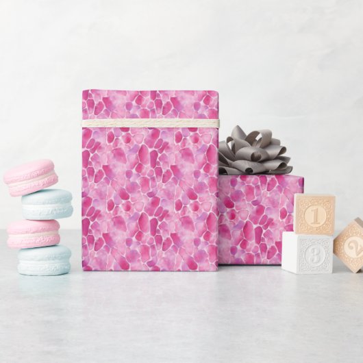 Roze Aquarel Keitjes  Cadeaupapier (Baby Shower)