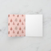 Roze aquarel kerstboom illustratie feestdagen kaart (Binnen)