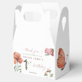 Roze Aquarel Kleine Poppies 1e Verjaardag Bedankdoosjes (Geopend)