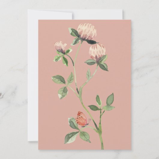 Roze Aquarel Kleine Poppies 1e Verjaardag Kaart (Achterkant)