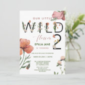 Roze Aquarel Kleine Poppies 2e Verjaardag Kaart (Staand voorkant)