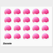 Roze aquarel kunst Bedankt Ronde Sticker (Vel)