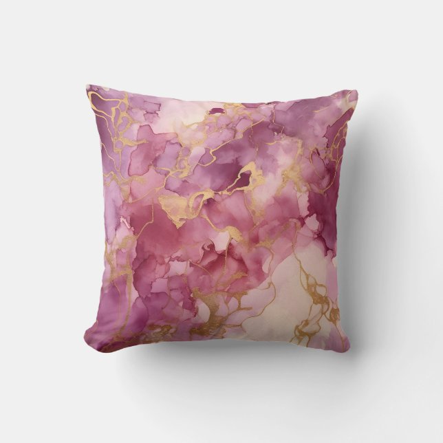 Roze aquarel kussen (Voorkant)
