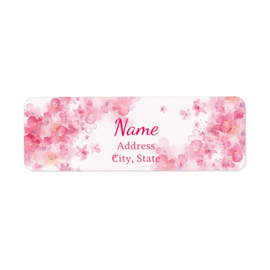 Roze Aquarel Label (Voorkant)