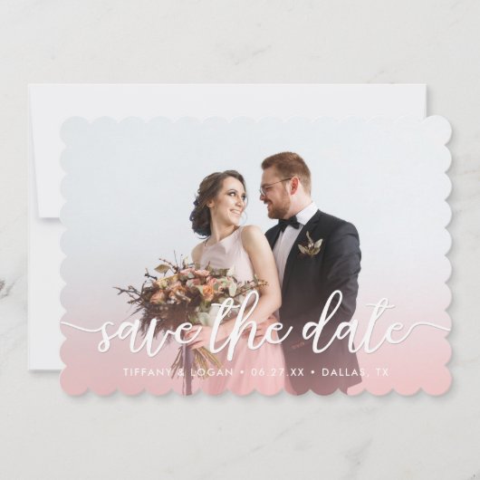 Roze Aquarel Landelijke Trouwfoto Save The Date (Voorkant)