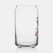 Roze Aquarel Lelie Monogram Blikvorm Glas (Rechts)