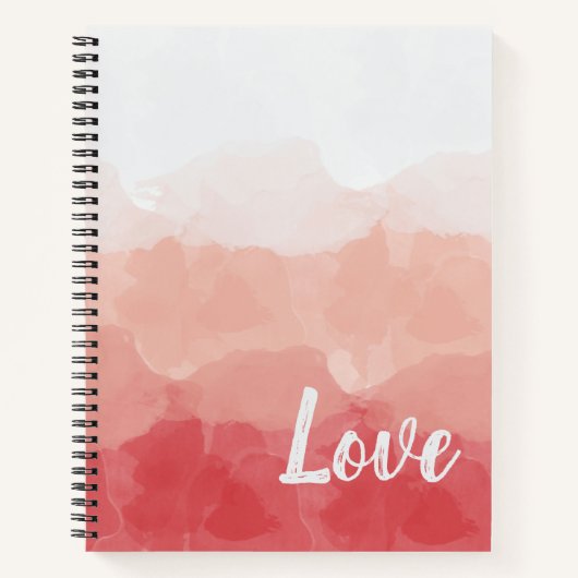 Roze Aquarel Liefde Notitieboek (Voorkant)