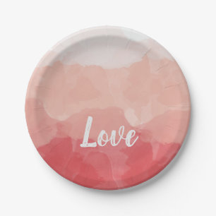 Roze Aquarel Liefde Papieren Bordje