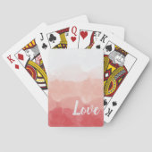 Roze Aquarel Liefde Pokerkaarten (Achterkant)