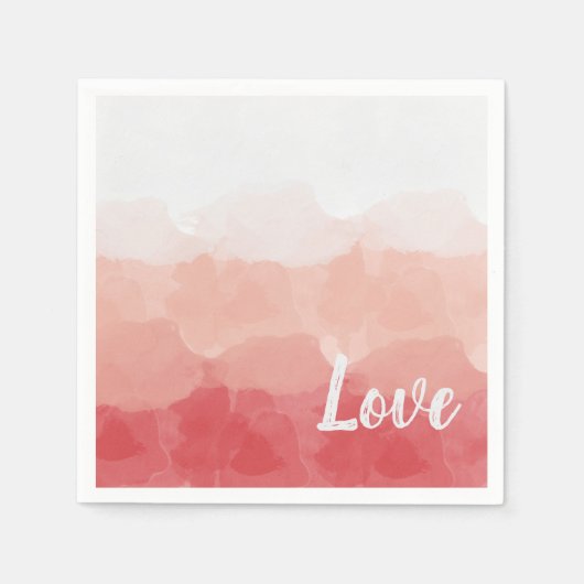 Roze Aquarel Liefde Servet (Voorkant)