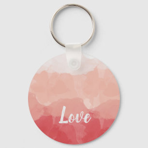 Roze Aquarel Liefde Sleutelhanger