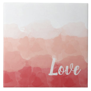 Roze Aquarel Liefde Tegeltje