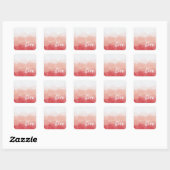 Roze Aquarel Liefde Vierkante Sticker (Vel)