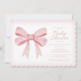 Roze Aquarel Lint Meisje Baby Elegante Shower Bloz Kaart