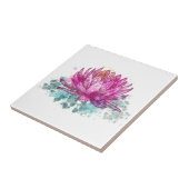 Roze Aquarel Lotus Bloem Tegeltje (Zijkant)