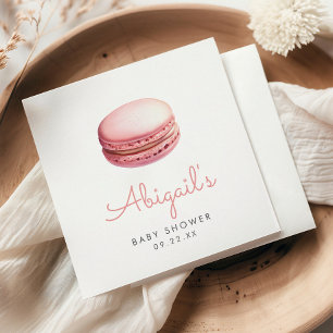 Roze Aquarel Macaron Meisjes Baby Shower Servet