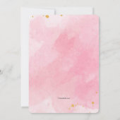Roze Aquarel Met Gouden Lijst Kaart (Achterkant)
