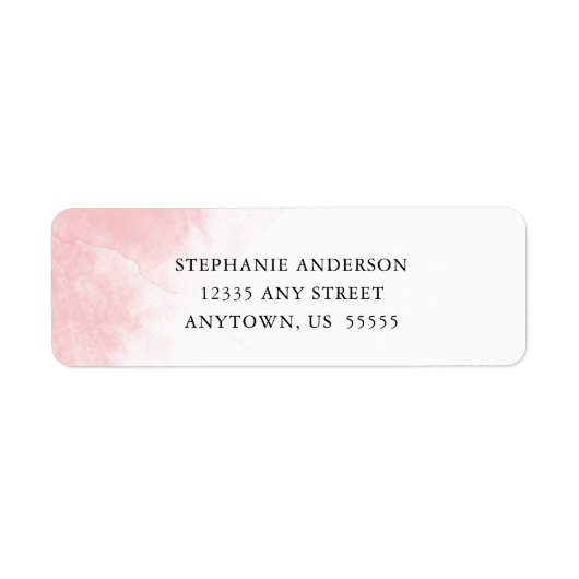 Roze Aquarel Minimal Retouradres Etiket (Voorkant)