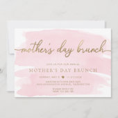 Roze Aquarel Moederdag Brunch Uitnodiging (Voorkant)