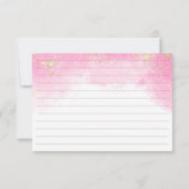 Roze Aquarel Nep Gouden Glitter Strik Receptkaart Kaart (Achterkant)