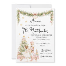Roze Aquarel Notenkraker Ballet Uitnodiging