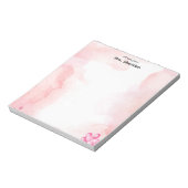Roze Aquarel Onderwijs Notitieblok (Linkerzijde)