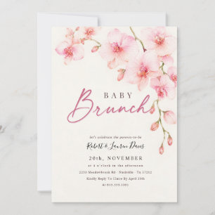 Roze Aquarel Orchidee Bloemige Baby Shower Kaart