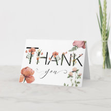 Roze aquarel papavers Dank u