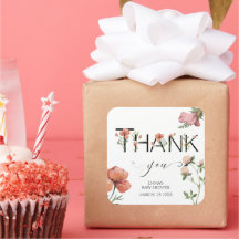 Roze aquarel papavers Dank u