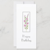 Roze aquarel, pen & inkt bloemstengelkaart kaart (Voorkant)