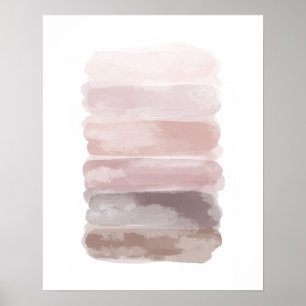 Roze Aquarel Penseelstreken Poster