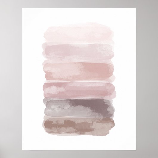 Roze Aquarel Penseelstreken Poster (Voorkant)